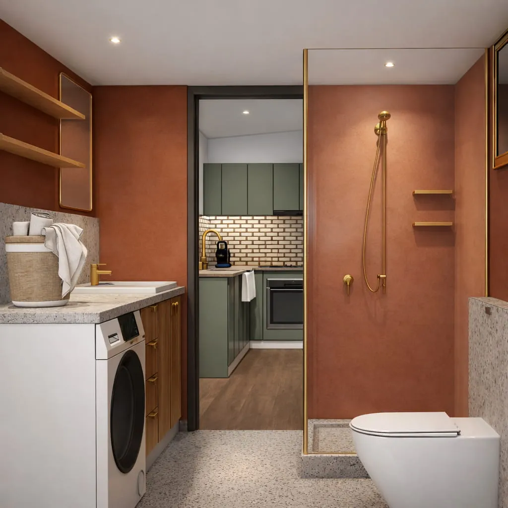Sage & Brass bathroom interior detail
