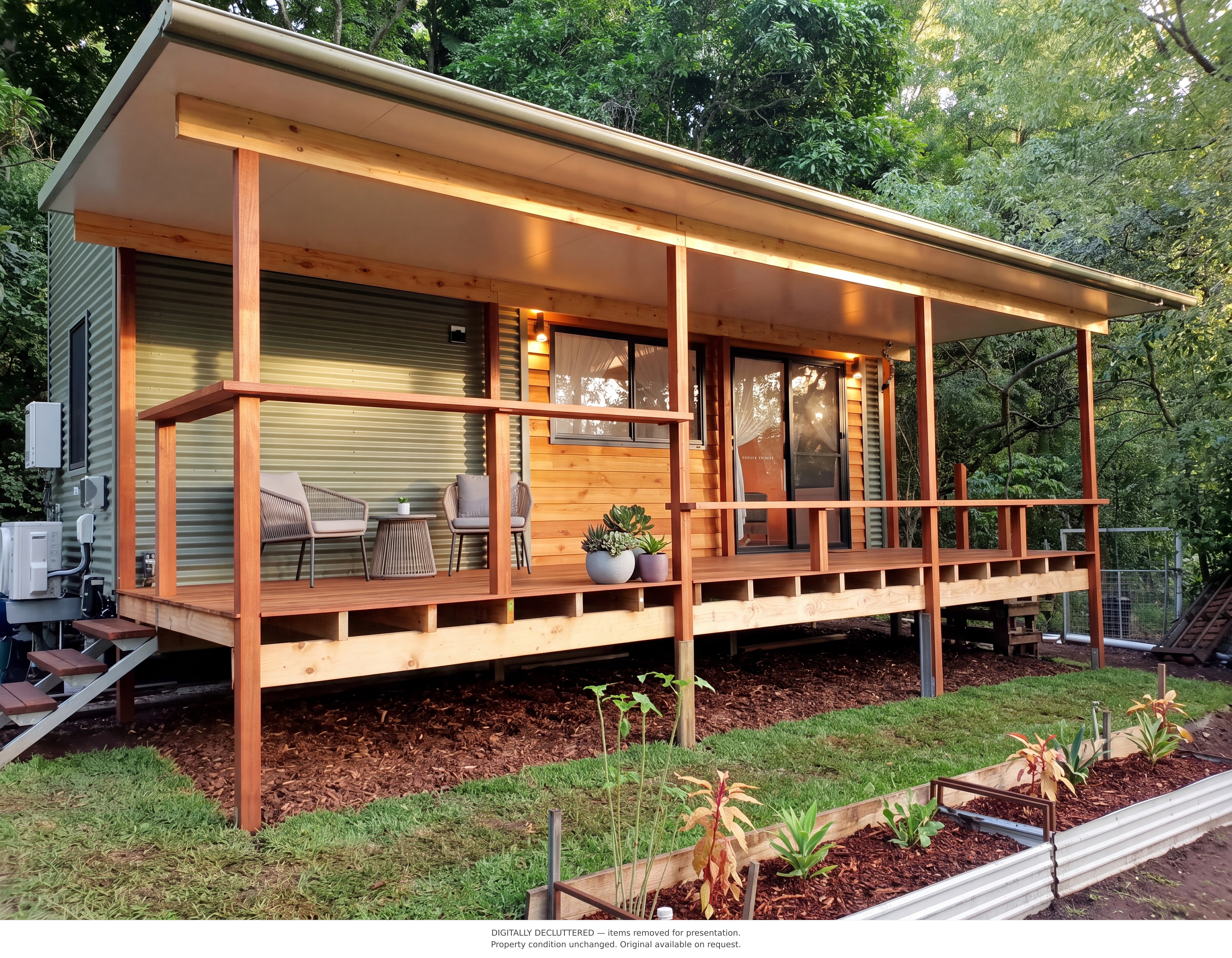 8m × 2.5m Double Loft Tiny Home on Wheels — Eucalypt Colorbond & Eclectic Finishes