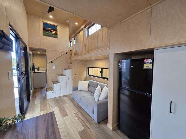 8.4m Tiny Home On Wheels - Dual Standing Lofts & Family Layout