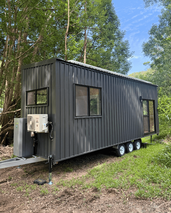 Single-Level Tiny Home on Wheels — Ground Floor Bedroom + Pre-Fit-Out Stage