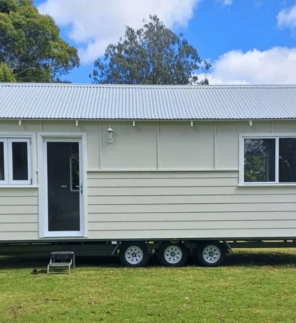 Victorian 3m × 8m Tiny Home on Wheels — Hardwood Interiors