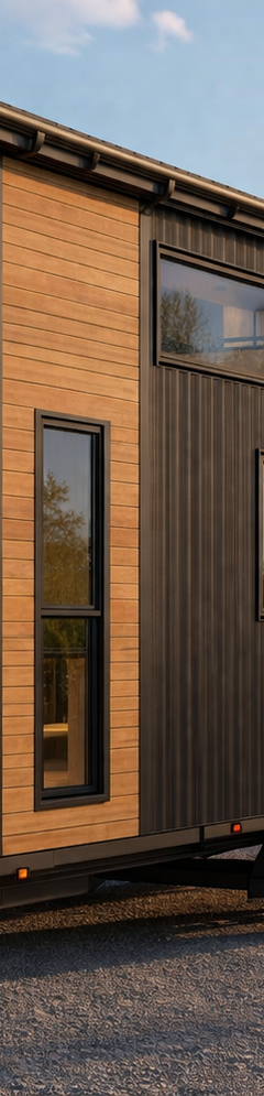 Ebony & Ply Petite: 7.2m Tiny Home on Wheels — Matte Black VJ, Staircase & Queen Loft thumbnail 8