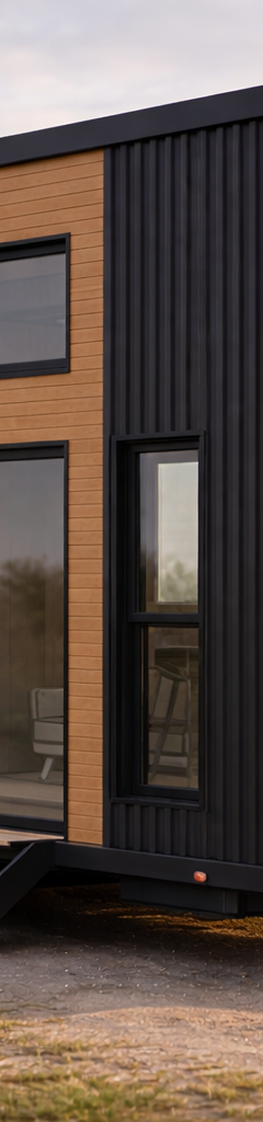 Ebony & Ply Petite: 7.2m Tiny Home on Wheels — Matte Black VJ, Staircase & Queen Loft thumbnail 1