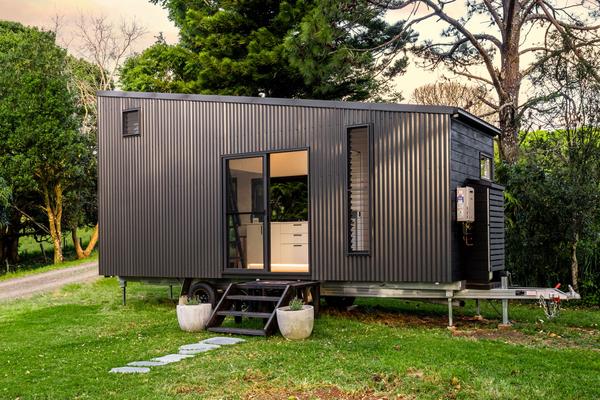 Mono-Pitch 7.2m Tiny Home on Wheels — Staircase, Queen Loft & Gas Strut Window
