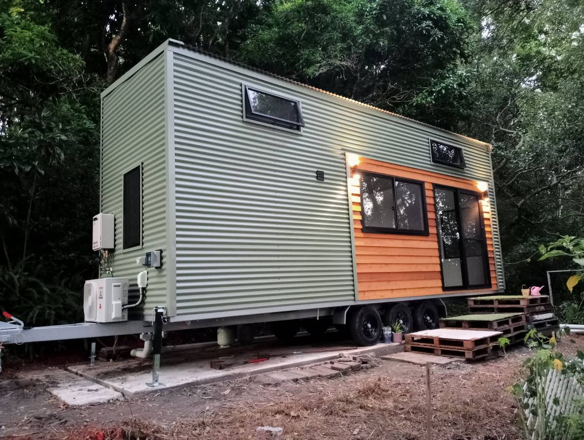 8m × 2.5m Double Loft Tiny Home on Wheels — Eucalypt Colorbond & Eclectic Finishes - Image 1