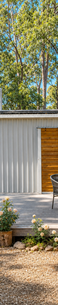 Cedar & Shale Off-Grid 9m Tiny Home on Wheels — Ground-Floor Bedroom, Gas Strut Window & White Goods thumbnail 1