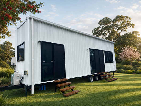 10m Tiny Home on Wheels — Ground-Floor Bedroom, Loft Sleeping + Triple Sliding Doors