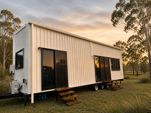 10m Tiny Home on Wheels — Ground-Floor Bedroom, Loft Sleeping + Triple Sliding Doors