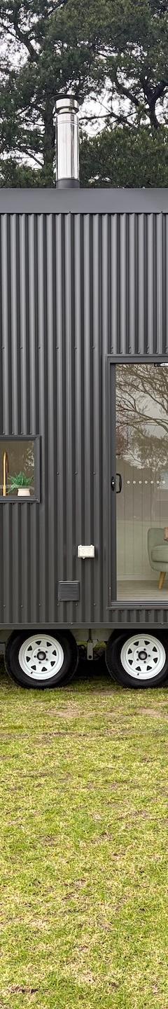 The Coastal: 3m Wide 2 Bedroom Tiny Home on Wheels, Lift-Off Trailer & Wood Fireplace thumbnail 2