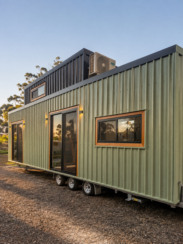 Hunter & Brass 3m Wide 10m Tiny Home on Wheels — Ground Floor Bedroom + Loft
