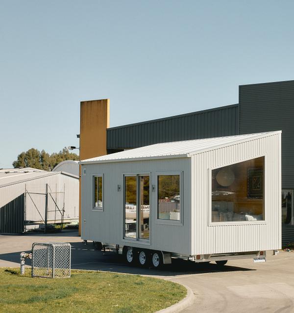 Bunk Bungalow: 7.2m x 3m Tiny Home on Wheels, Sleeps 4, Terrazzo Kitchen & Raked Ceiling