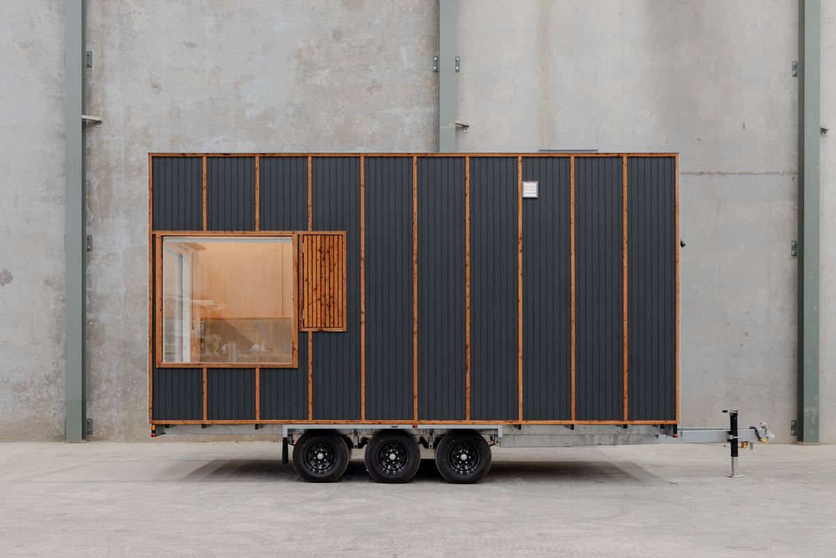 Weathertex & Cypress Batten 6m Tiny Home on Wheels: Double Glazed, Flushing Toilet & Velux Skylight - Image 1