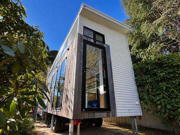 Mountain Ash Cottage: 7.2m Tiny Home on Wheels with French Doors & Servery Window