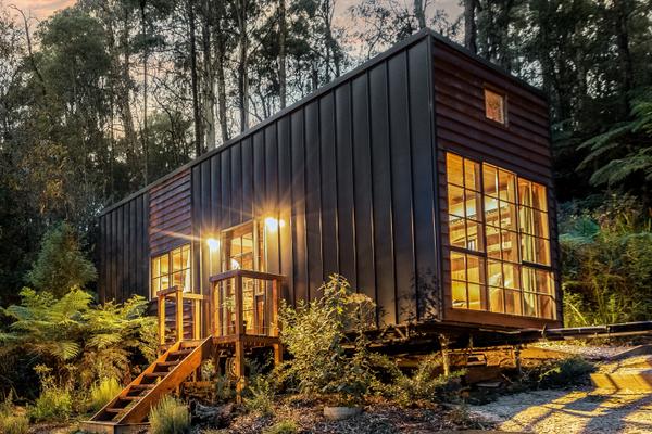 Leadlight & Pine: Fully Furnished 3m Wide Dual Loft Tiny Home on a 10-Tonne Trailer, Skylights & Brass Details
