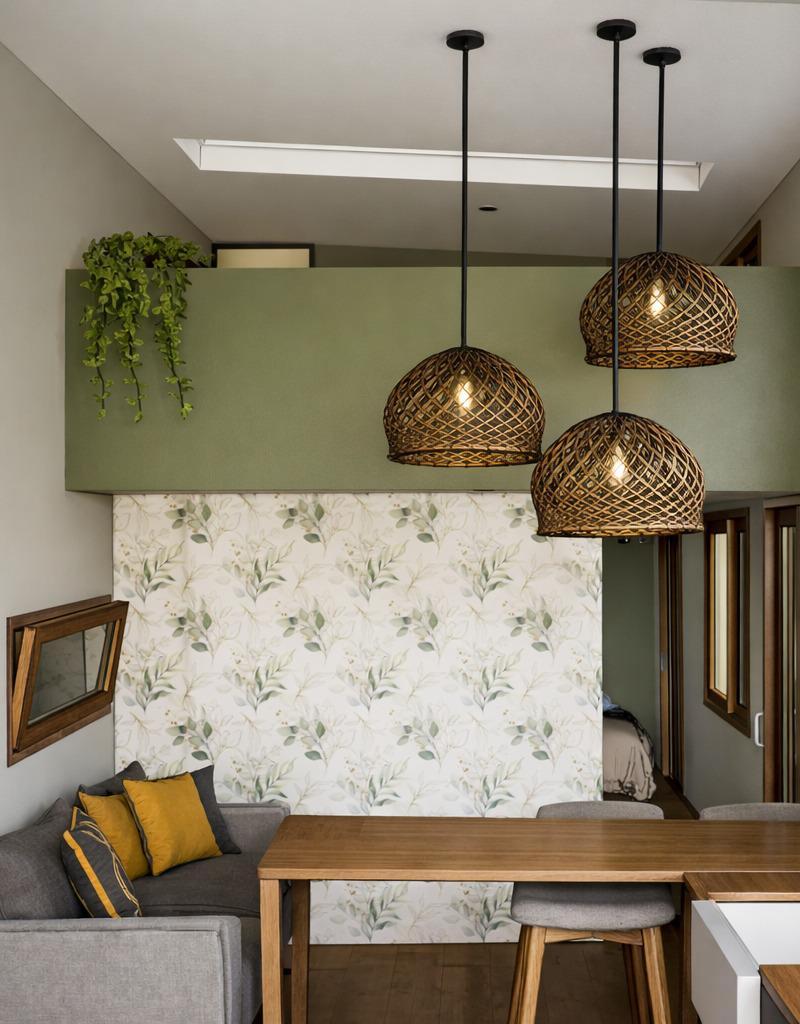 Spacious 3 meter wide tiny home living area with natural light