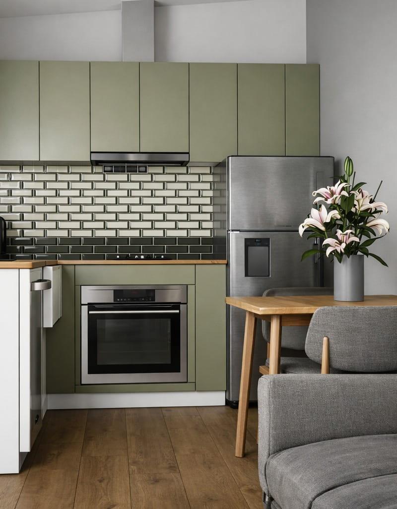 Efficient kitchen design in 2.4 meter interior layout